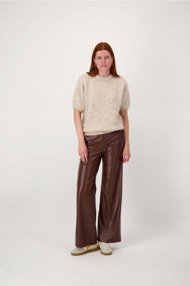 FAUX GLANS LEREN WIDELEG 0303 097 1030 MID BROWN